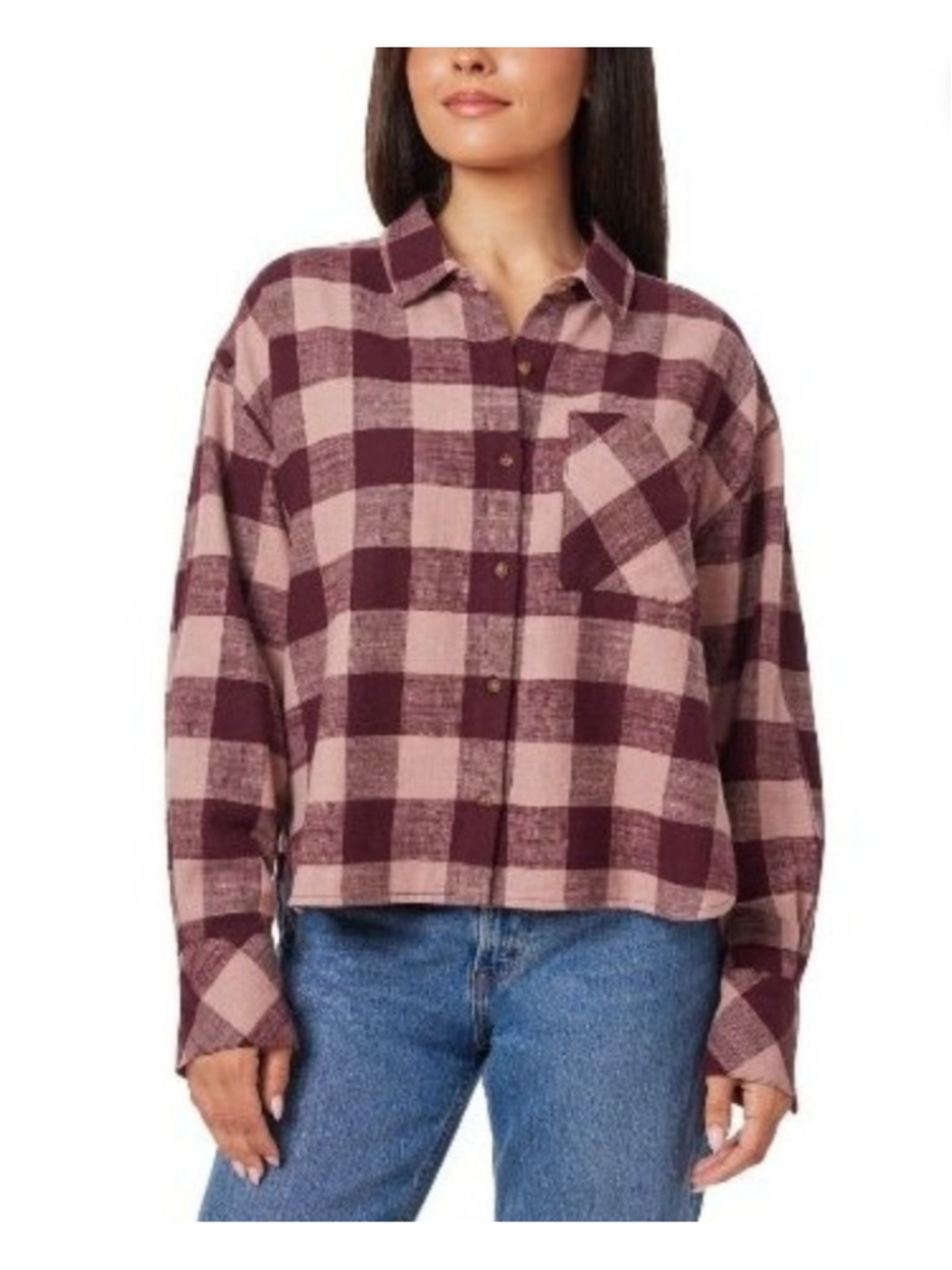 Scotch & Soda Plaid Button Down Shirt XXL Burgundy Pink